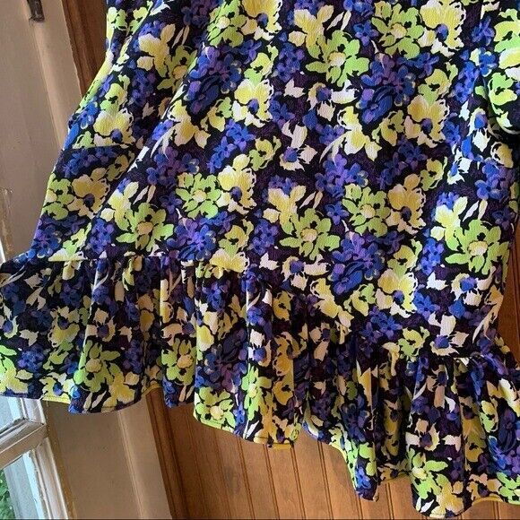 ASOS Design Women’s 6 Peplum Purple Floral Top - Women Size 6 - Picture 5 of 8